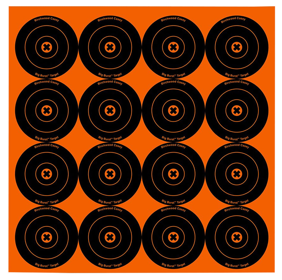 Birchwood Casey 36348 Big Burst 3" Bullseye Sight-In Self-Adhesive Target 48 Pack