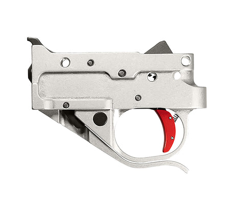 Timney 10222C16 Ruger 10/22 Replacement Single-Stage Curved Trigger 2.75 lb Silver Housing Red Shoe