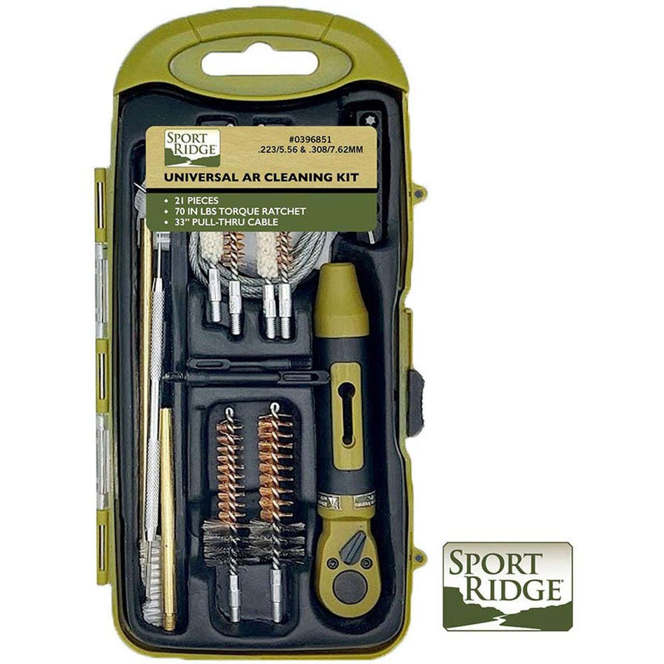 Sport Ridge 21pc Universal AR Cleaning Kit with Ratchet for 223/5.56 and 308/7.62