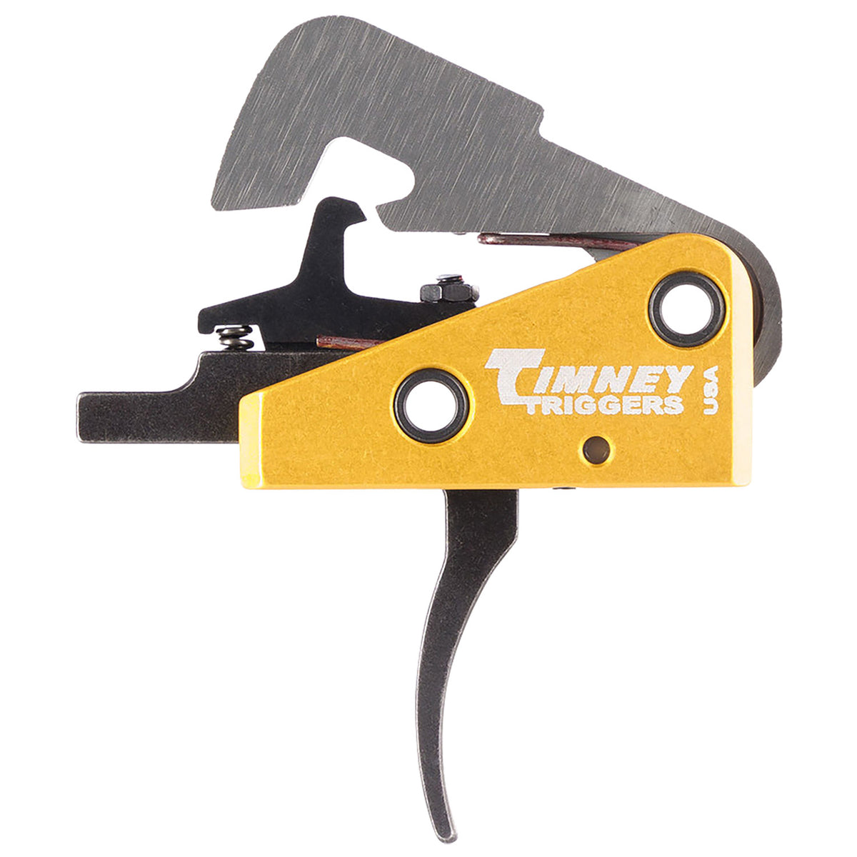 Timney 670 AR-10 Competition Single-Stage Curved Trigger with 4 lb Pull Black/Gold Finish