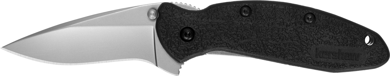 Kershaw Scallion 1620 Folder 2.40" Plain 420HC Drop Point Blade, Black Glass-Filled Nylon Handle Includes Clip
