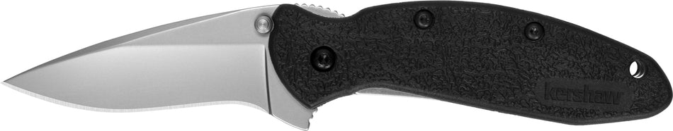 Kershaw Scallion 1620 Folder 2.40" Plain 420HC Drop Point Blade, Black Glass-Filled Nylon Handle Includes Clip