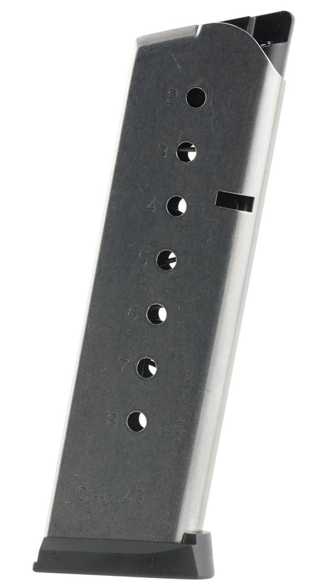 Mec-Gar MGCG4508SPF 1911 Government .45 ACP 8rd Stainless Detachable Standard Magazine