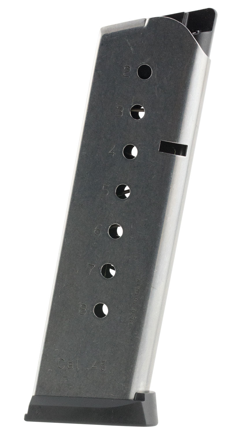 Mec-Gar MGCG4508SPF 1911 Government .45 ACP 8rd Stainless Detachable Standard Magazine