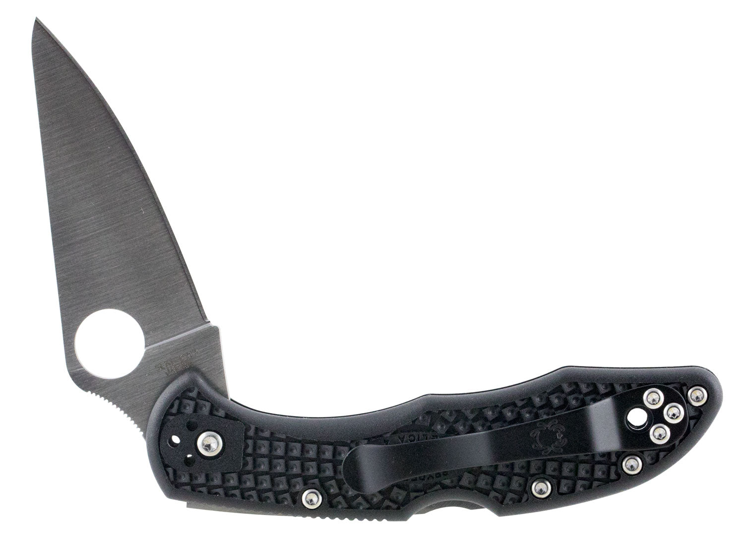 Spyderco Delica C11FPBK 2.875" Plain Edge VG-10 Flat Ground Blade Black Fiberglass Reinforced Nylon Handle
