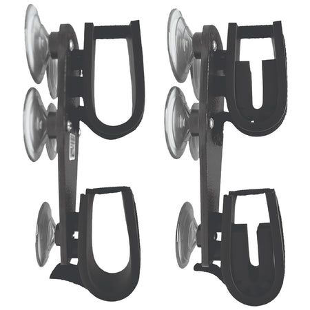 Rugged Gear 10020 Universal Suction Cup Gun Holder Black Metal