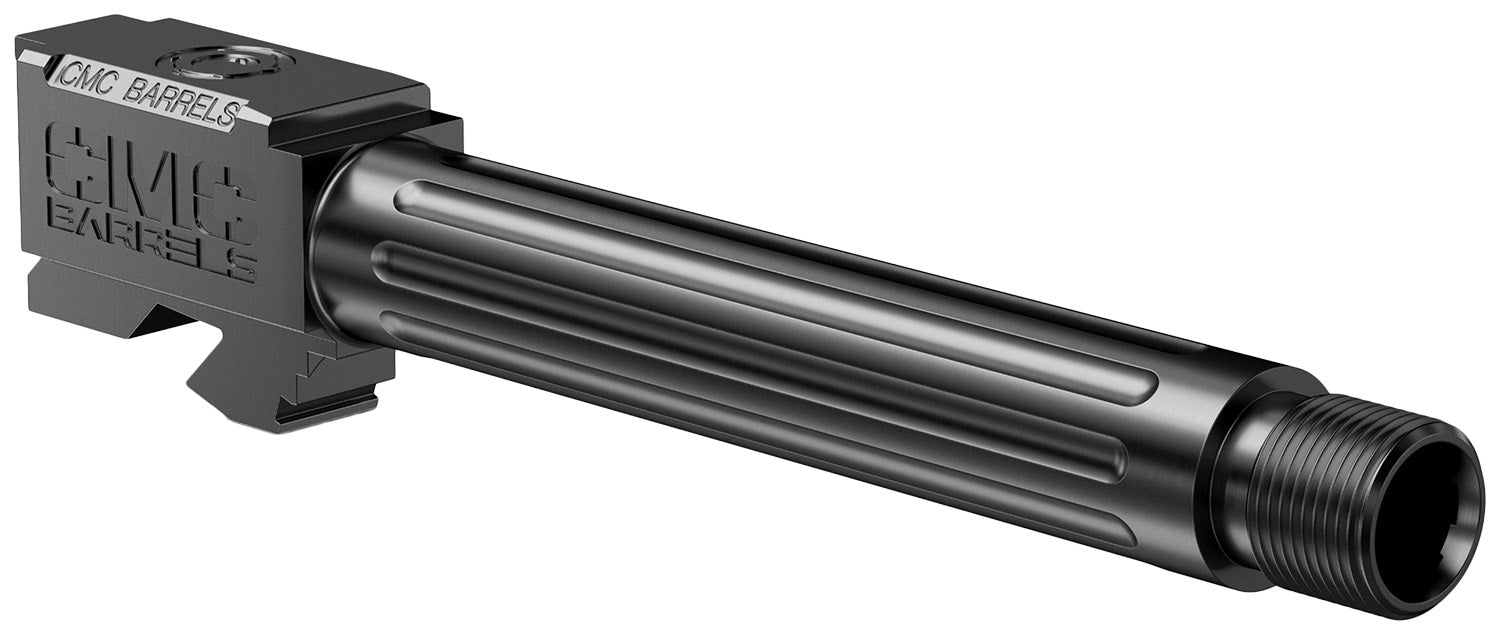 CMC Triggers 9mm Luger 4.48" Fluted Threaded Match Precision Black DLC Stainless Steel Barrel Compatible with Glock 17 Gen 3-4