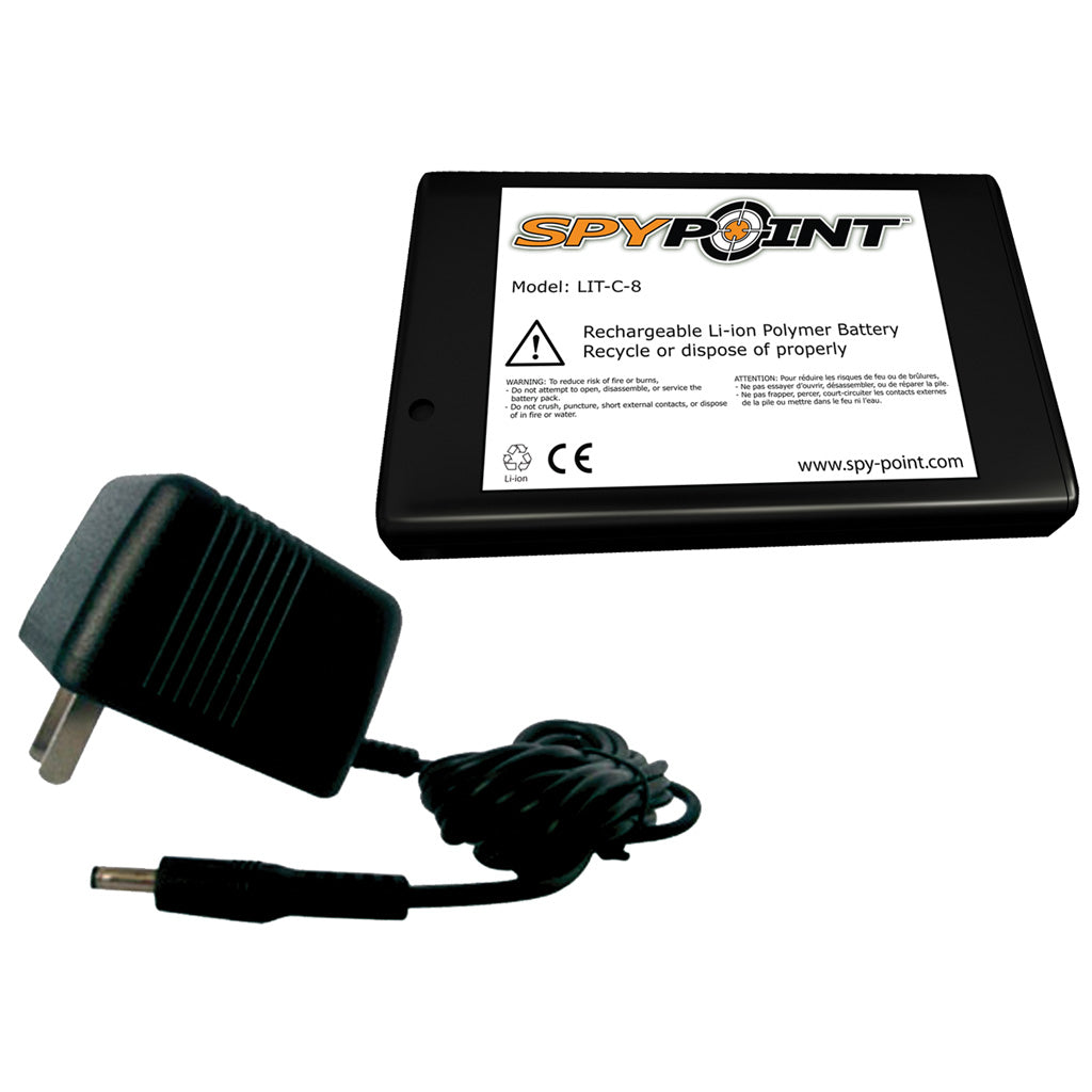 SpyPoint Rechargeable Lithium Battery Pack & Charger - Link S/Link Evo/Solar Dark