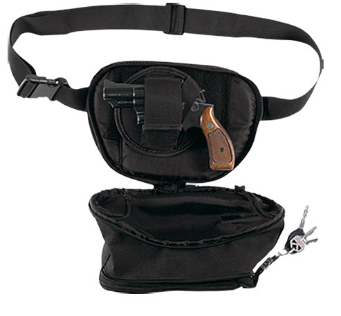Bulldog BD850 Small Fanny Pack Handgun Holster Black Nylon Ambidextrous Waist Up To 50 Inch
