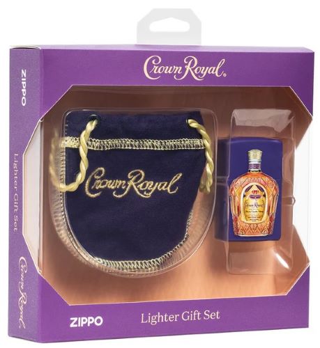 ZIPPO WINDPROOF LIGHTER CROWN ROYAL & SMALL POUCH GIFT SET