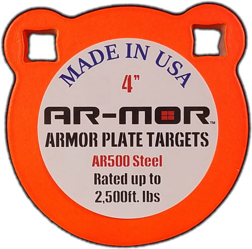 AR-MOR 4 Inch Orange Round AR500 Steel Gong Target 3/8" Thick