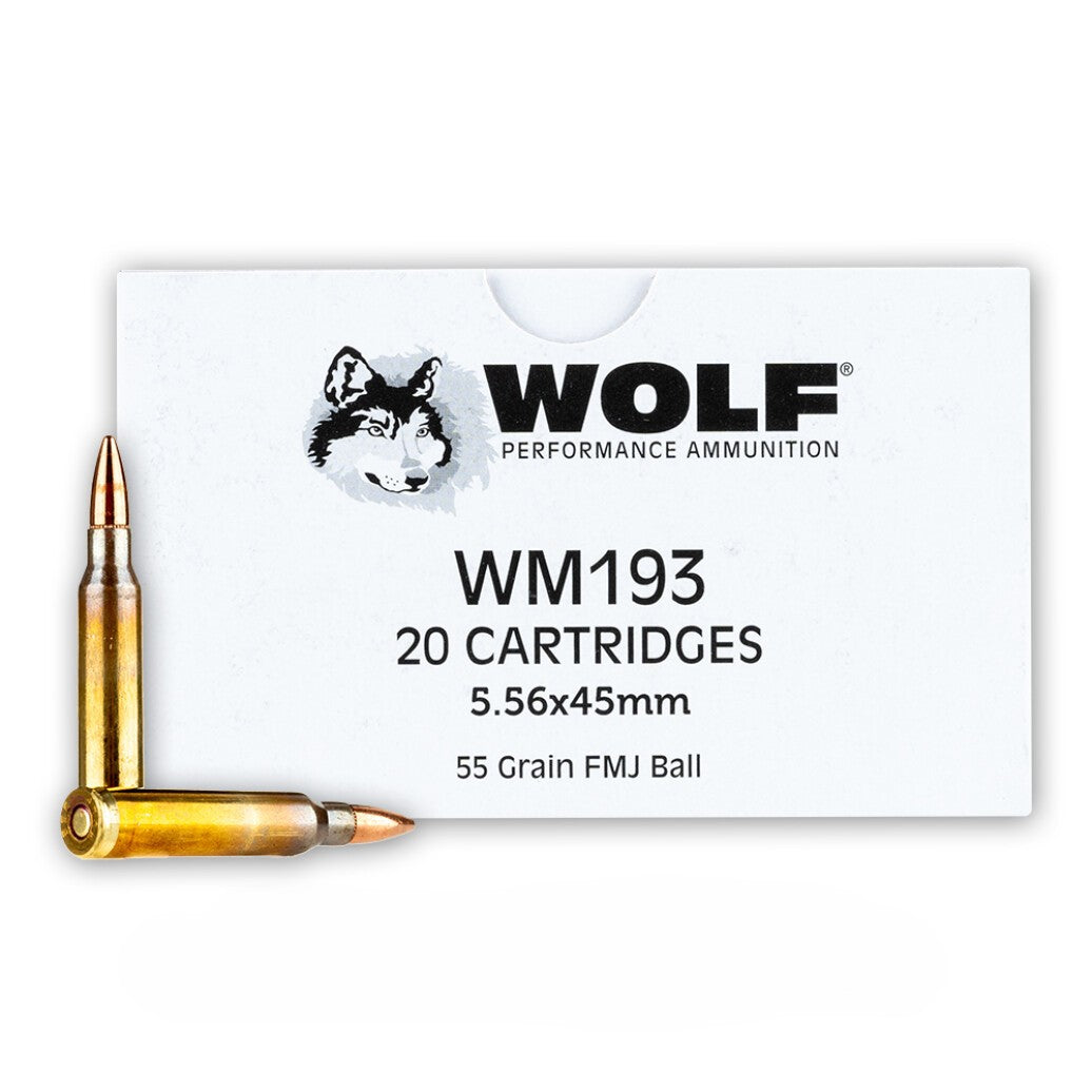 Wolf 5.56x45mm NATO Rifle Ammo Gold M193 Full Metal Jacket FMJ 55 grain 