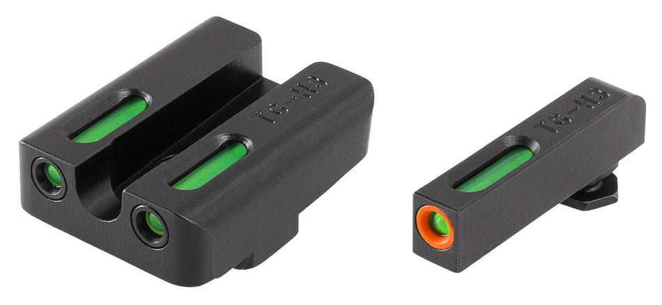 TruGlo TFX Pro TG13GL2PC Tritium Fiber Optic Orange Outline Glock Front and Rear Sight Combo