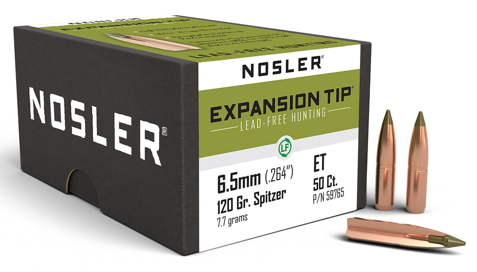 Nosler E-Tip 6.5 Creedmoor 120 Grain Spitzer Bullets 50/Box