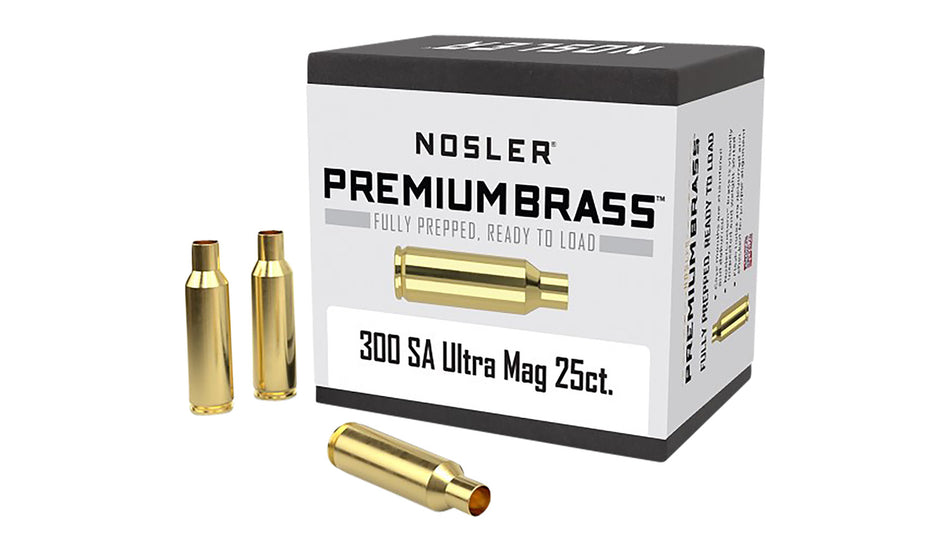 Nosler 10228 Custom Unprimed Cases 300 Rem SAUM Rifle Brass 25/Box