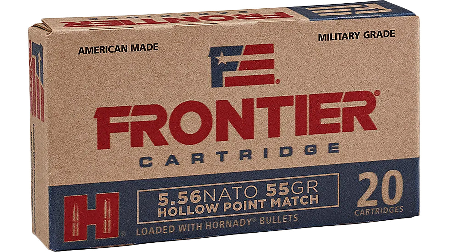 Frontier Cartridge 5.56x45mm NATO FR240 Lake City Centerfire Rifle Match Hollow Point Match 55 Grain