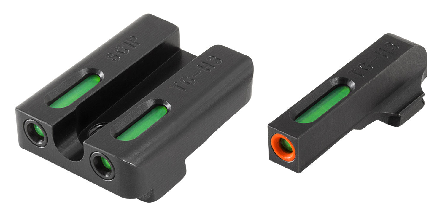 TruGlo TG13SG2PC TFX Pro Tritium Fiber Optic Orange Outline Front Sight Green Tritium Rear Sight