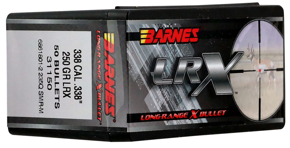 Barnes 31150 LRX .338 Cal 250 Grain Boat Tail Bullets Box of 50