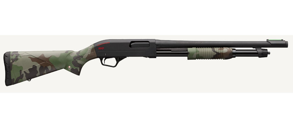 Winchester SXP Hybrid Defender 12 Gauge Pump Shotgun, 18" Barrel, 3" Chamber, Woodland Finish