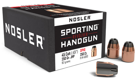 Nosler Sporting Handgun 250 Grain JHP 45 Colt Reloading Bullets 100/Box