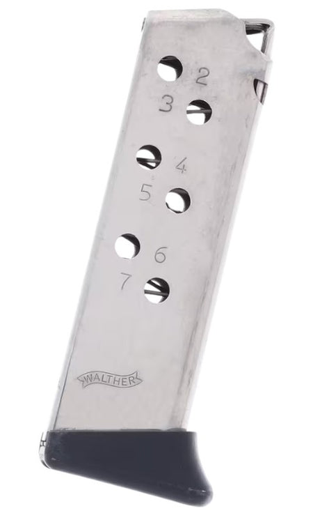 PPK .32 ACP Nickel FR 7RD Handgun Magazine