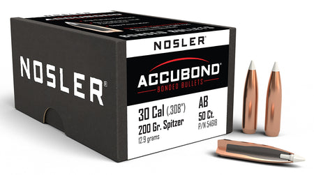 Nosler 200gr AccuBond 30 Caliber Spitzer Point Bullet 50-Pack