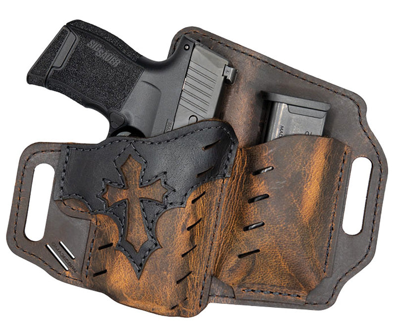 Versacarry Guardian Arc Angel Leather OWB Holster with Mag Pouch RH Size 4