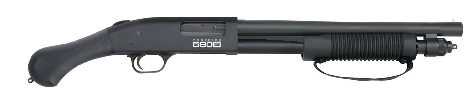 Mossberg 590S Shockwave 12 Gauge Pump, 3", 8+1, 14.38" Matte Blued Barrel, Raptor Birdshead Grip