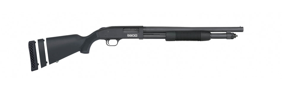 Mossberg 590S Compact 12 Gauge Pump, 3", 5+1, 18.5" Drilled & Tapped Receiver, Adjustable LOP Stock