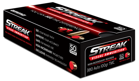 Ammo Inc .380 ACP/Auto 380100TMCSTRKRED50 Streak Visual (RED) Total Metal Case TMC 100 Grain