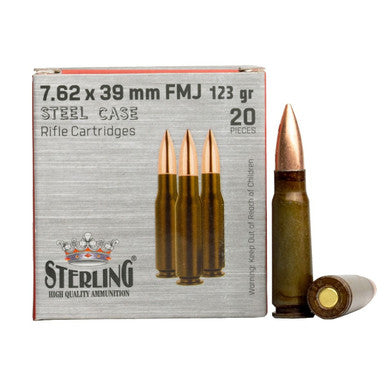 Sterling 7.62x39mm 7.62X39mm FMJ Full Metal Jacket FMJ 123 Grain