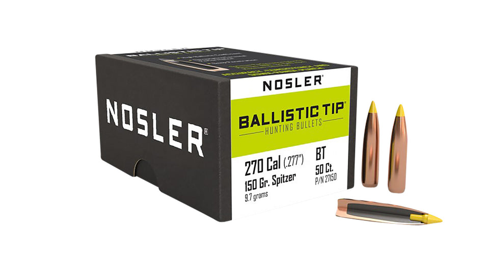 Nosler 150gr Ballistic Tip 270 Caliber Spitzer Point Bullet 50-Pack