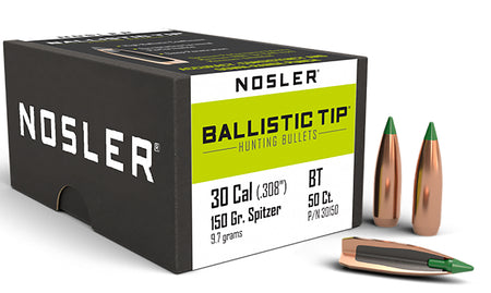 Nosler 150gr Ballistic Tip 30 Caliber Spitzer Point Bullet 50-Pack
