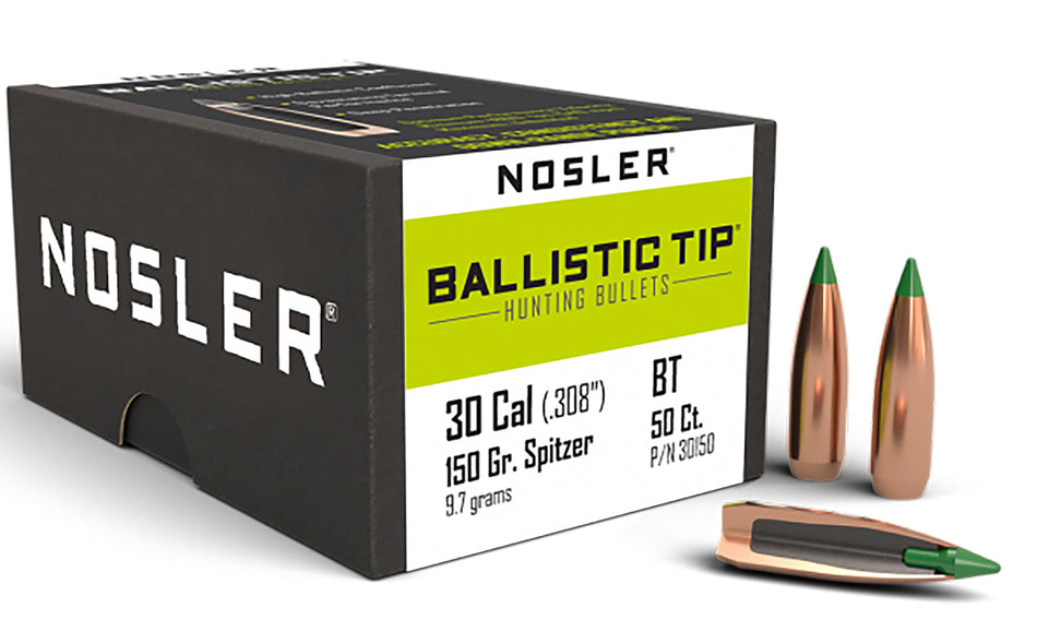 Nosler 150gr Ballistic Tip 30 Caliber Spitzer Point Bullet 50-Pack