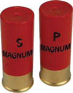 Rivers Edge Ceramic Salt and Pepper Shakers Shotshell Shape