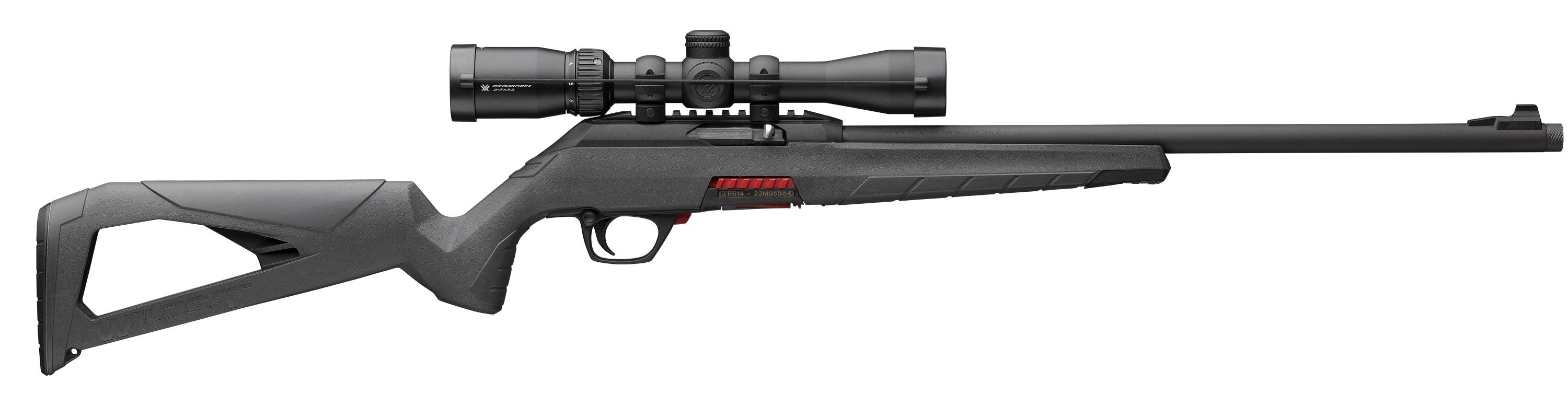 Winchester Wildcat w/Optic Full Size .22 LR 10+1 18" Threaded Barrel Rifle, Gray Thumbhole Synthetic Stock