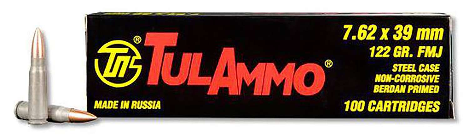 Tulammo 7.62x39mm Rifle Ammo TULAMMO Full Metal Jacket FMJ 122 grain 