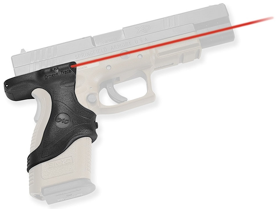 Crimson Trace Lasergrips Fits Springfield XD Full-Size, Compact & Subcompact, Red Laser Black Polymer