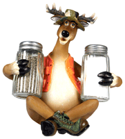 Rivers Edge Hand Painted Deer Salt and Pepper Shaker Set
