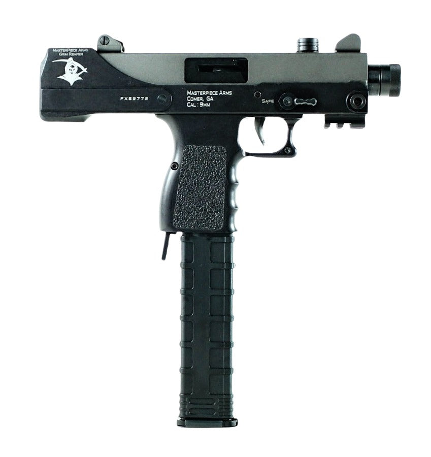 MasterPiece Arms 30TGR Defender Top Cocking 9mm Luger Pistol, 5.50" Barrel, 30+1, Black Cerakote
