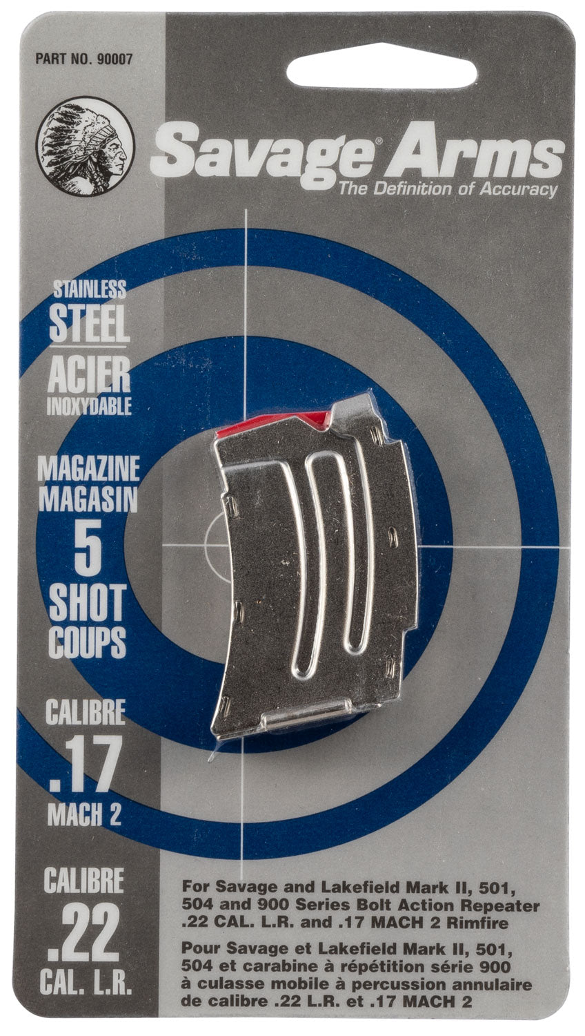 Savage Arms 90007 Replacement 5rd Magazine 22 LR/17 HM2 for Savage MK II Stainless