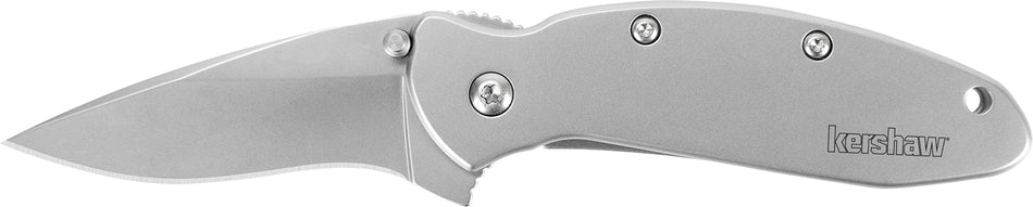 Kershaw Scallion 1620FL 2.40" Folding Drop Point Plain 420HC Stainless Blade 410 SS Handle Includes Pocket Clip
