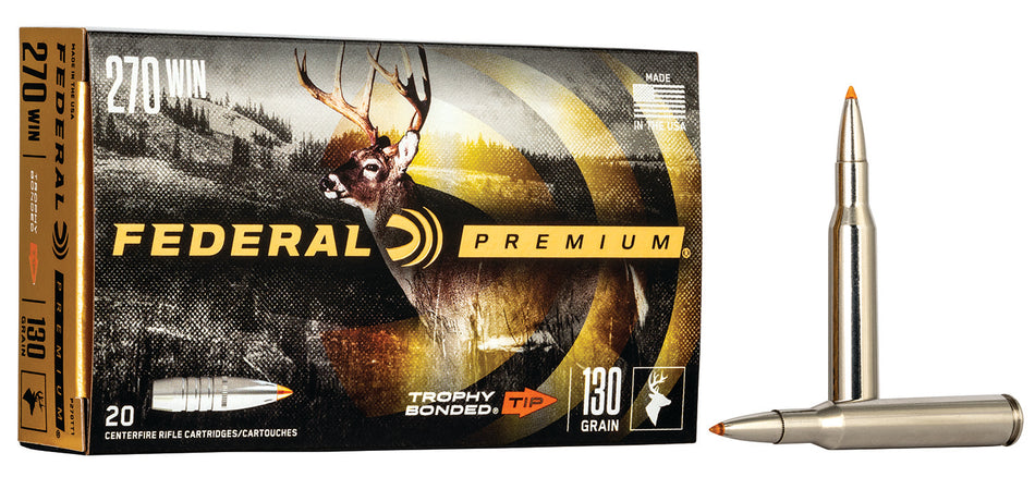 Federal .270 Winchester P270TT1 Premium Trophy Bonded Tip 130 Grain