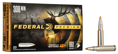 Federal .308 Win / 7.62x51mm P308TT1 Premium Trophy Bonded Tip 180 Grain