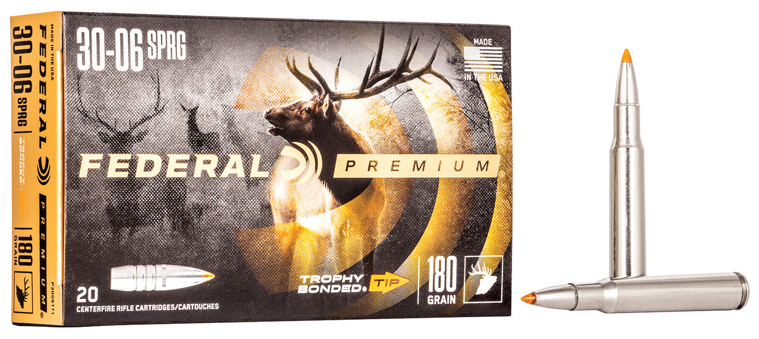 Federal .30-06 Springfield P3006TT1 Premium Trophy Bonded Tip 180 Grain