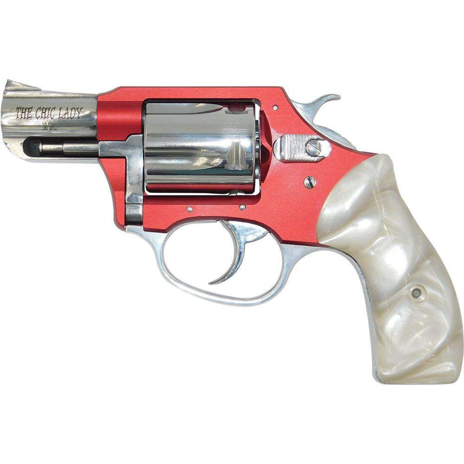 Charter Arms Chic Lady .38 Special Revolver, 5-Shot 2" Polished Stainless Barrel, Red Frame, Pearlite Grip