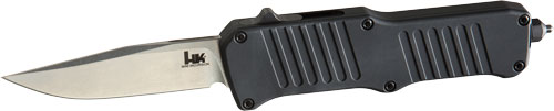 Hogue HK Mini Incursion OTF Auto Knife 2.95" Clip Pt Matte Black Aluminum Frame