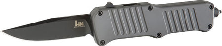 Hogue HK Mini Incursion OTF Automatic Knife 2.95" Clip Pt Aluminum Gray