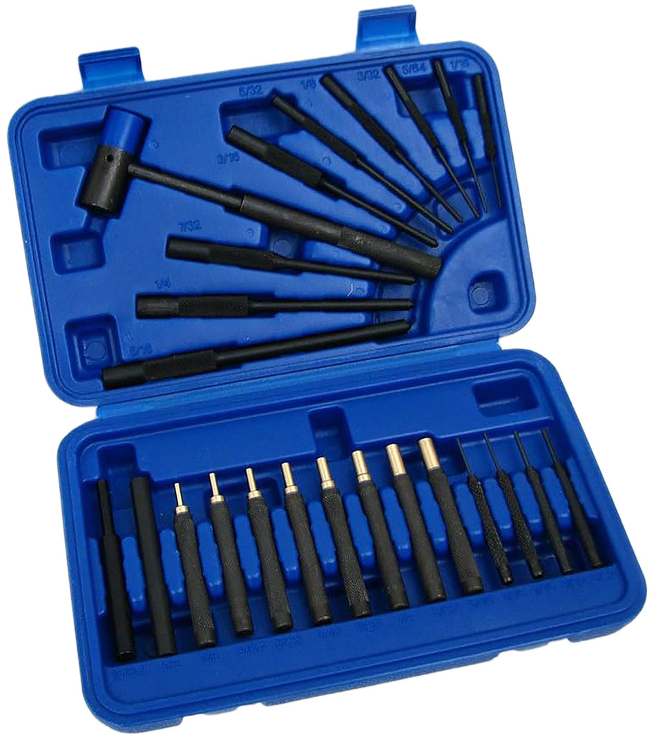 DAC 24-Piece Universal Drive Pin and Roll Punch Combination Set with Custom Blow Mold Case