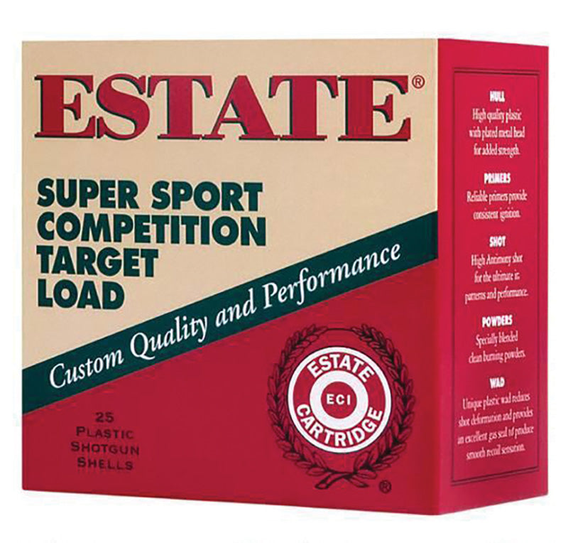 Estate Cartridge 12 Gauge Shotgun Shells Super Sport Competition Target #8 1-1/8 oz 2.75 in
